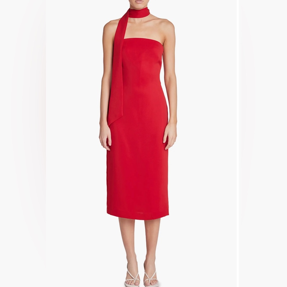 NWT Endless Rose Strapless Scarf Column Midi Dress, Size Large